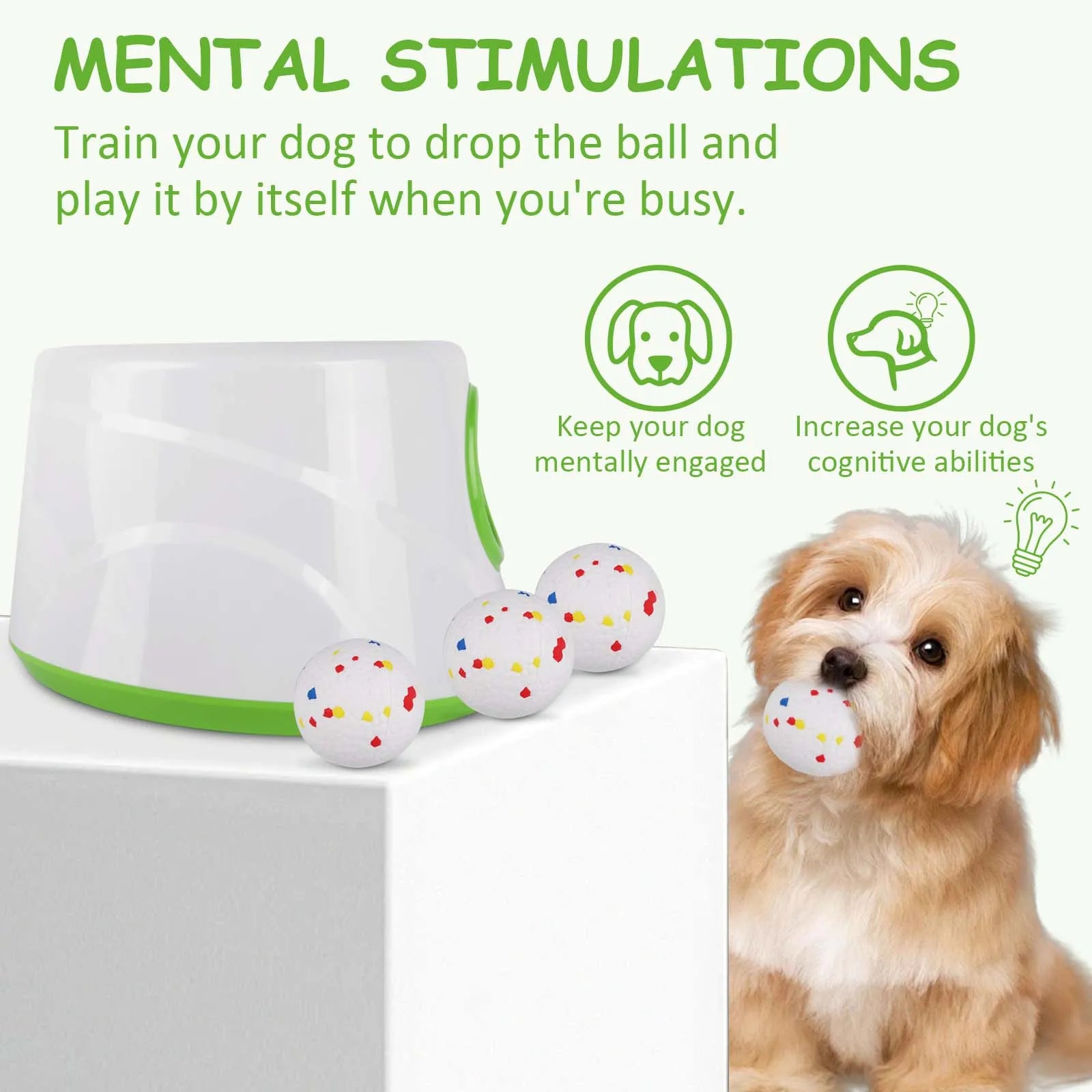 Lanzador Automático de Pelotas para Perros Juguete Interactivo Recargable