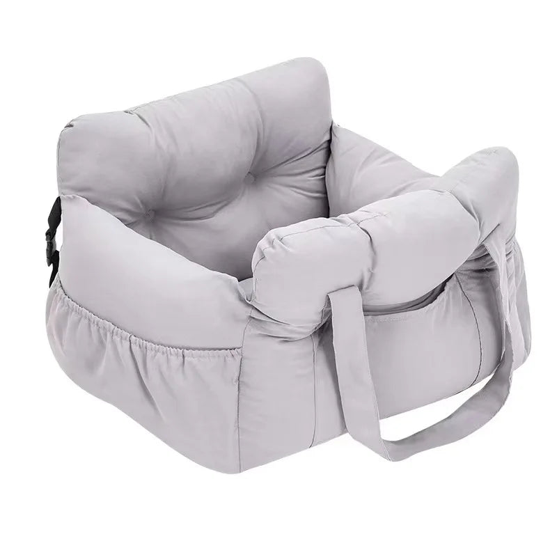 Asiento de Coche para Perros Pequeños con Cinturón de Seguridad y Base Antideslizante
