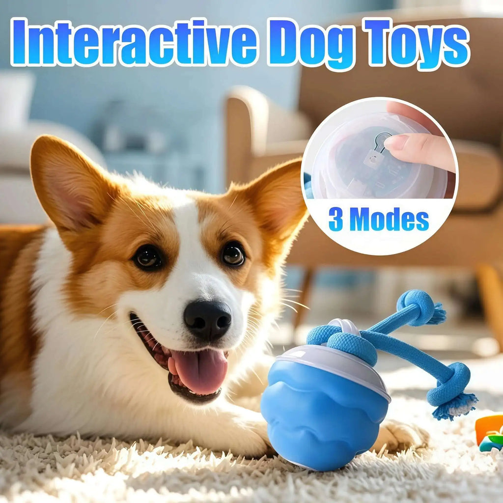 Pelota Inteligente para Perros con Movimiento Automático y Cuerda Interactiva