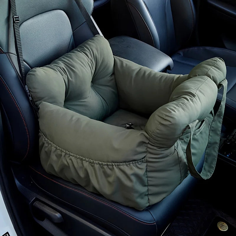 Asiento de Coche para Perros Pequeños con Cinturón de Seguridad y Base Antideslizante