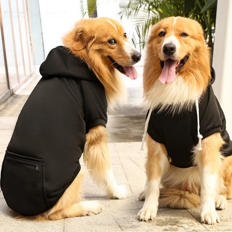 Sudadera para Perros Grandes con Capucha y Bolsillo Abrigo Polar para Otoño e Invierno