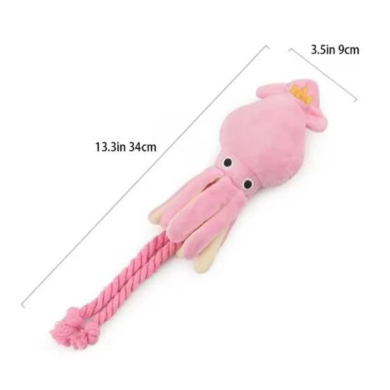 Pulpo de Cuerda para Perros con Sonido Mordedor Interactivo