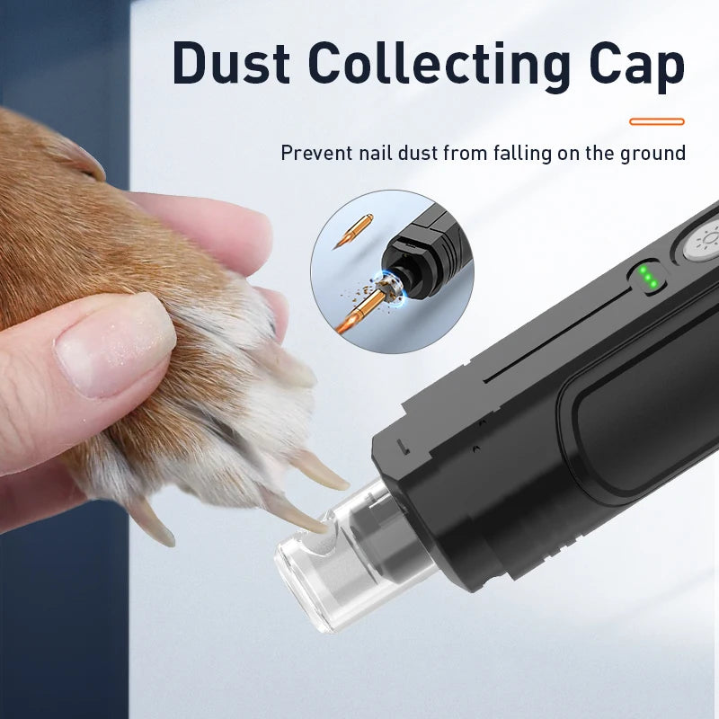ROJECO P3 Lima eléctrica para uñas de perros y gatos recargable con doble luz LED