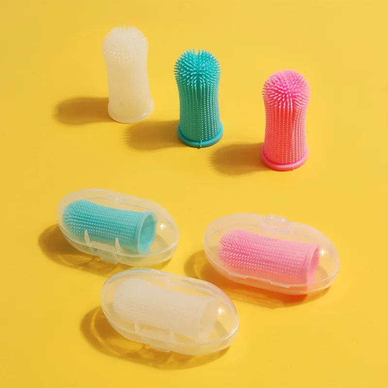 Cepillo de Dientes para Perros y Gatos de Silicona Suave Limpieza Dental 360° Higiene Bucal