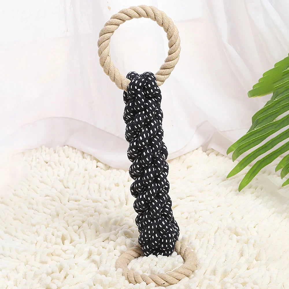 Cuerda Mordedora para Perros Doble Anillo Resistente para Juegos de Tirar