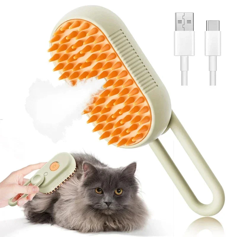 Cepillo Vaporizador 3 en 1 para Perros y Gatos