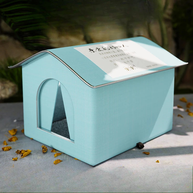 Caseta plegable impermeable para perros pequeños y gatos