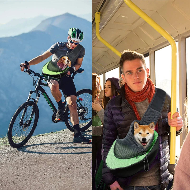 Bolso Transportín Bandolera para Perros y Gatos Pequeños Transpirable y Ajustable