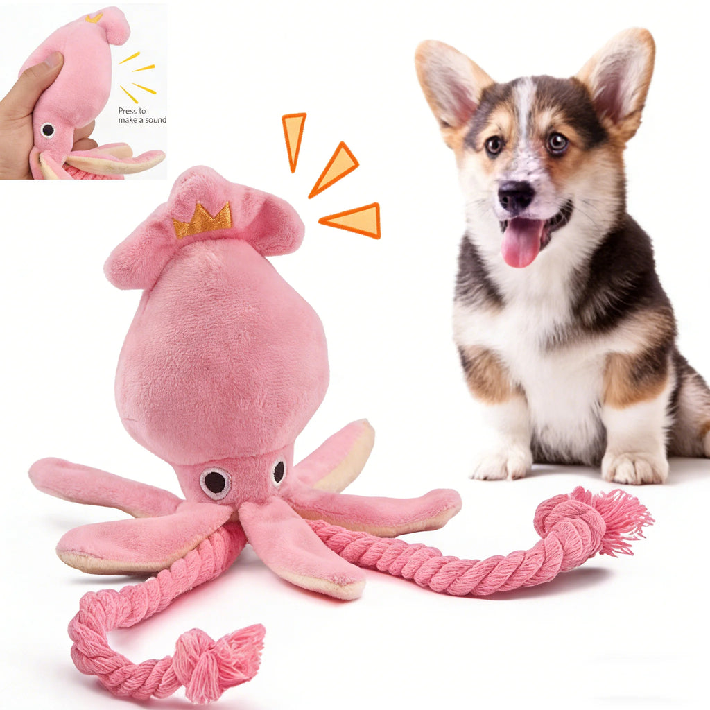 Pulpo de Cuerda para Perros con Sonido Mordedor Interactivo