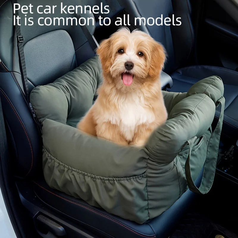 Asiento de Coche para Perros Pequeños con Cinturón de Seguridad y Base Antideslizante