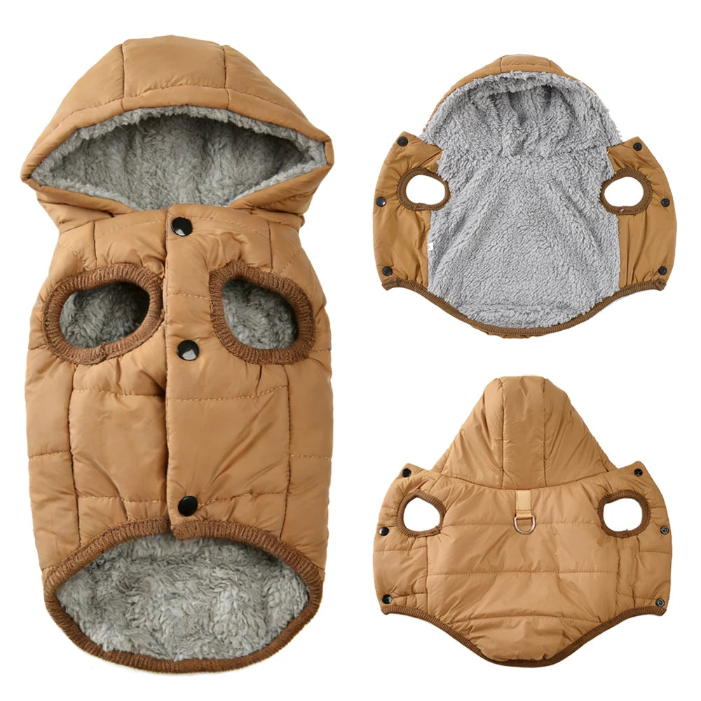 HOLAPET Sudadera Polar para Perros con Capucha y Anilla para Correa