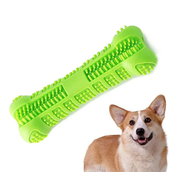 Cepillo dental de silicona limpia dientes con dispensador de pasta para perros