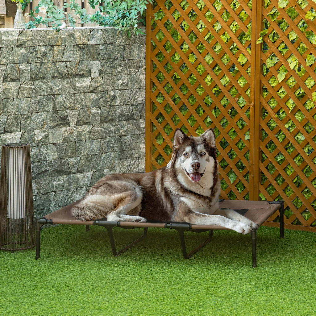 PawHut Cama Elevada Transpirable para Perros  Interior y Exterior