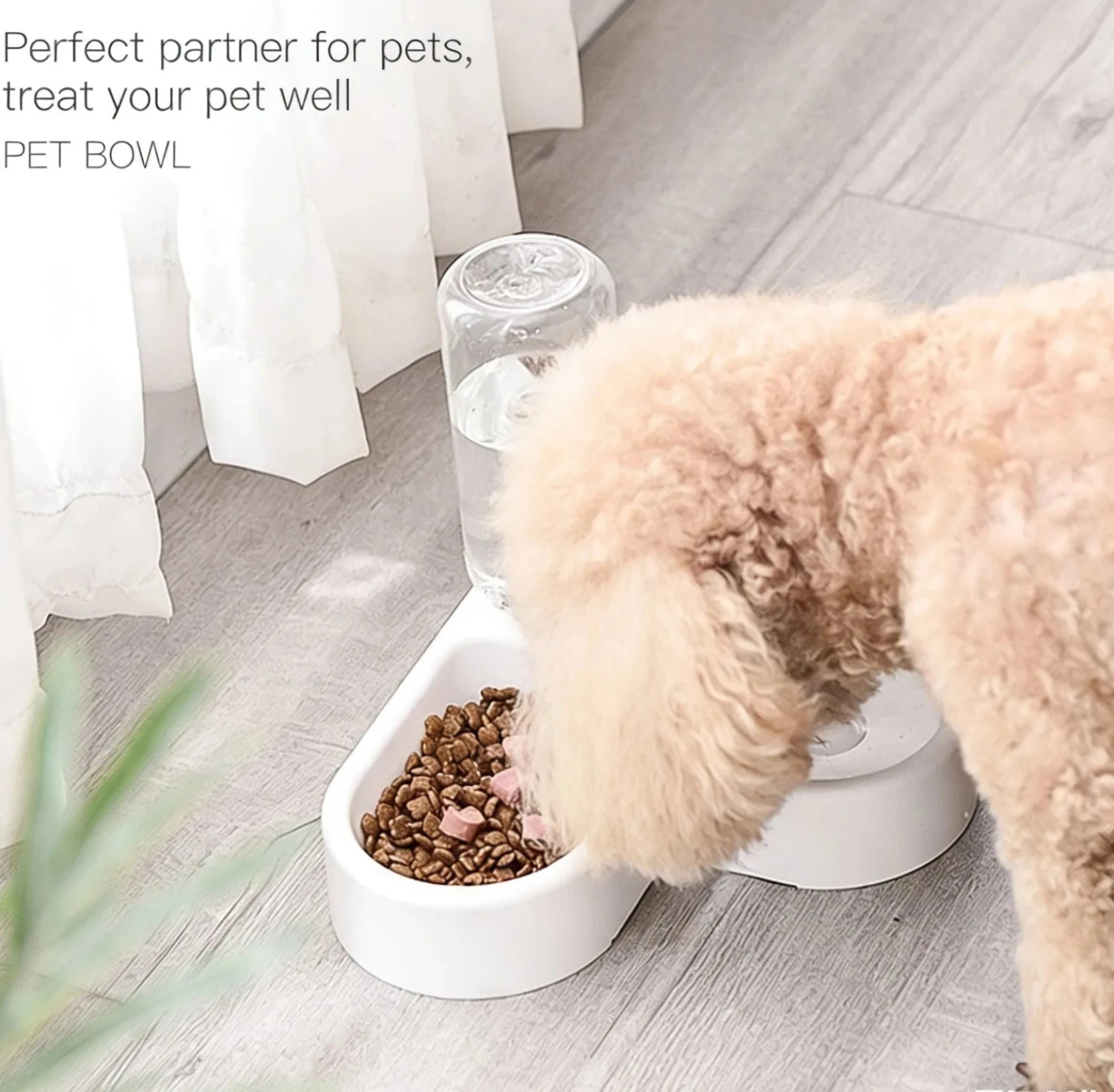 Comedero Doble para Perros y Gatos con Bebedero Automático 2 en 1