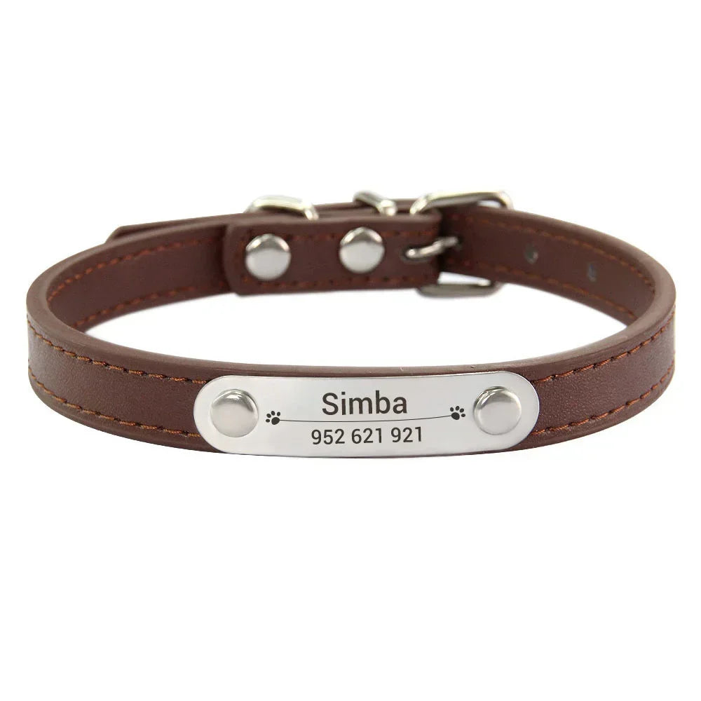 Collar Personalizado Antipérdida para Perros y Gatos con Placa Grabada