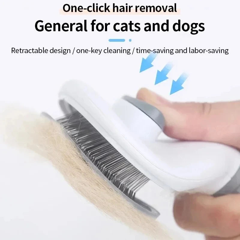 Cepillo Autolimpiable para Perros y Gatos con Botón de Liberación de Pelo