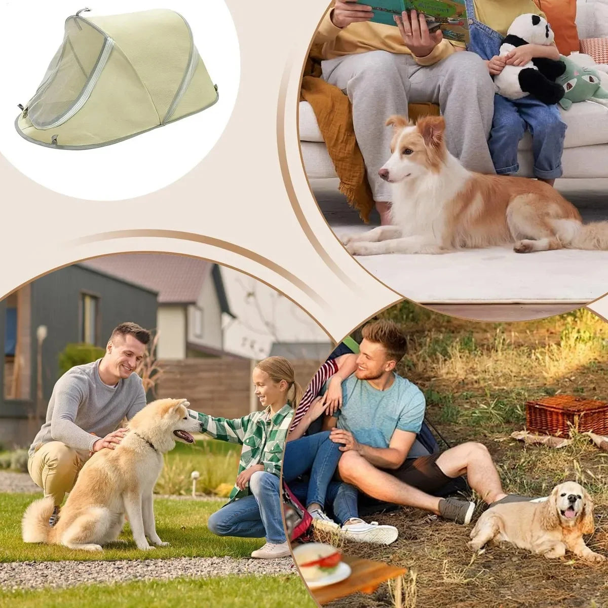 Tienda portátil para perros con protección solar e impermeable