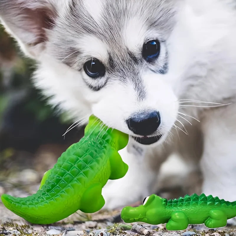 Juguete Cocodrilo para Perros de Goma Resistente con Sonido