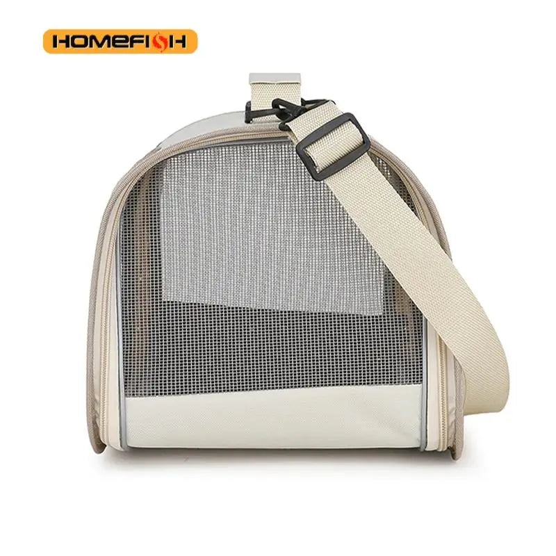 Transportín Plegable para Perros y Gatos Pequeños Transpirable y Portátil