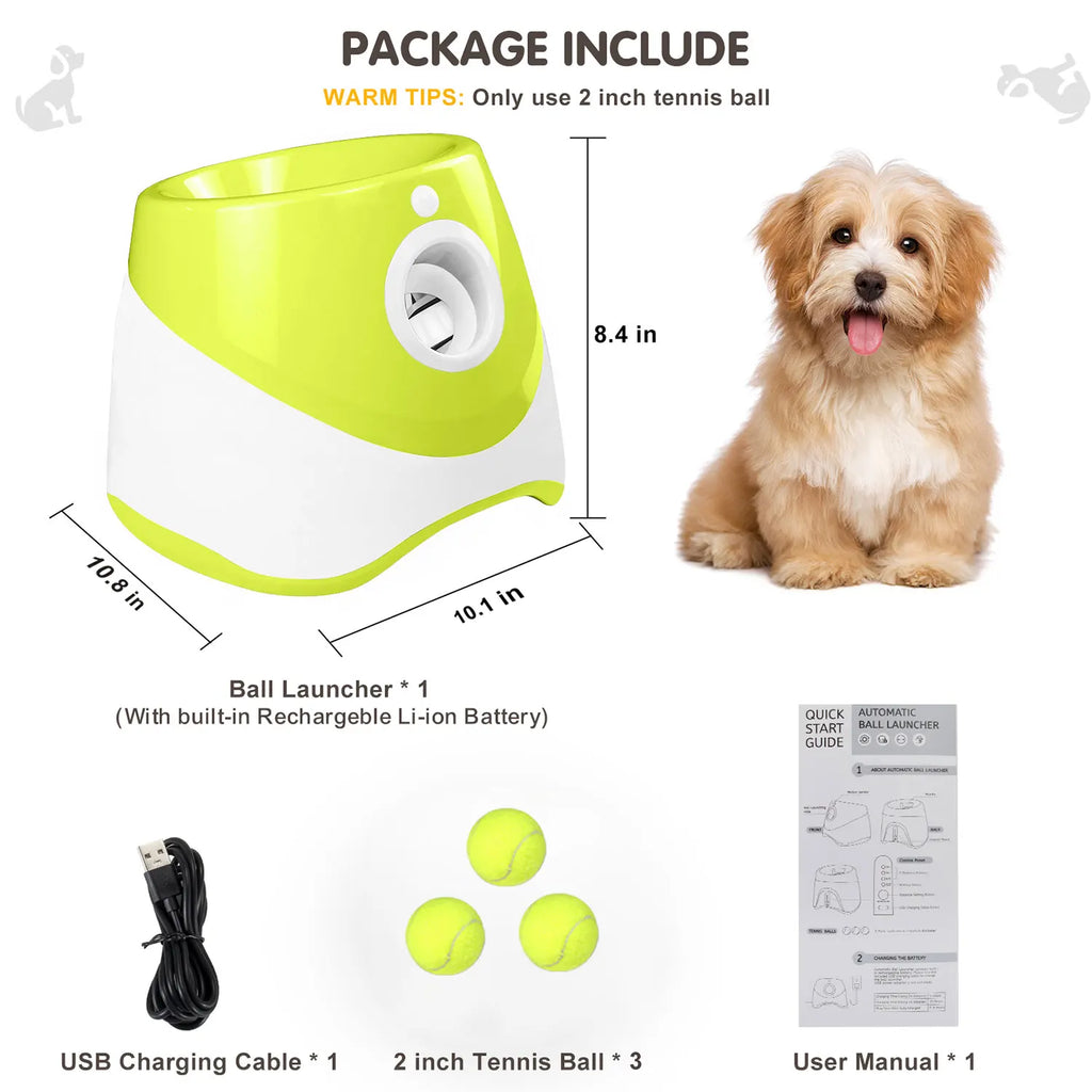 Lanzador Automático de Pelotas para Perros Juguete Interactivo Recargable