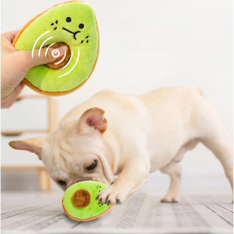 Peluche para Perros con Sonido Mordedor Antiestrés de Frutas