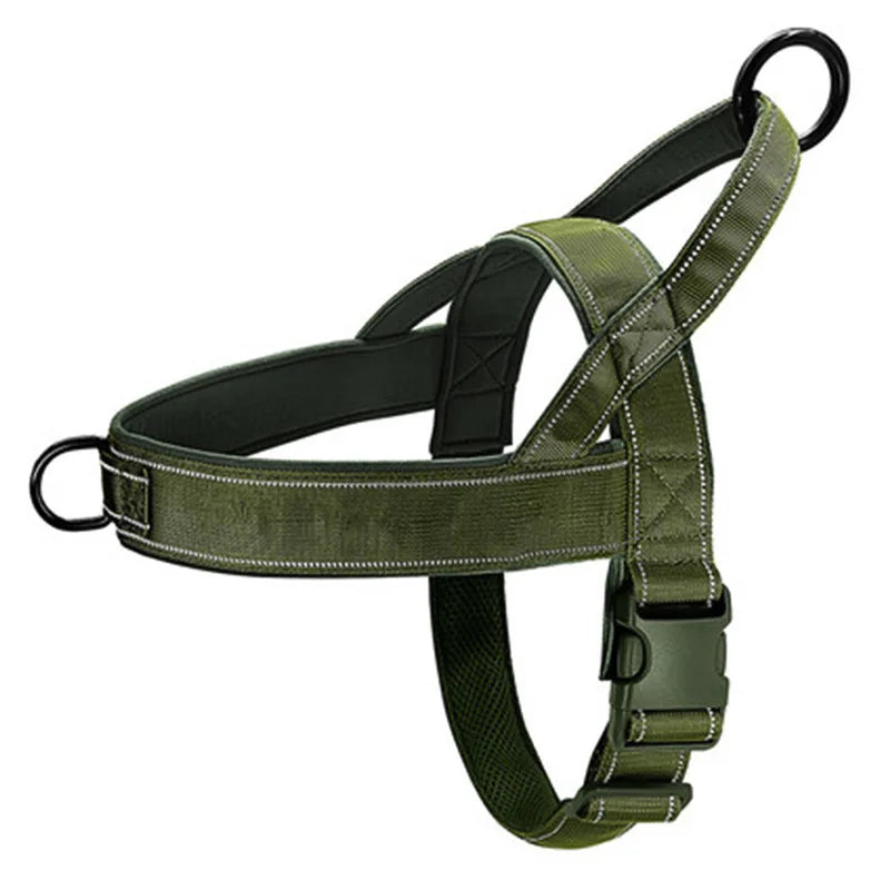 Arnés Táctico Antitirones para Perros Grandes Ajustable Reflectante y Resistente