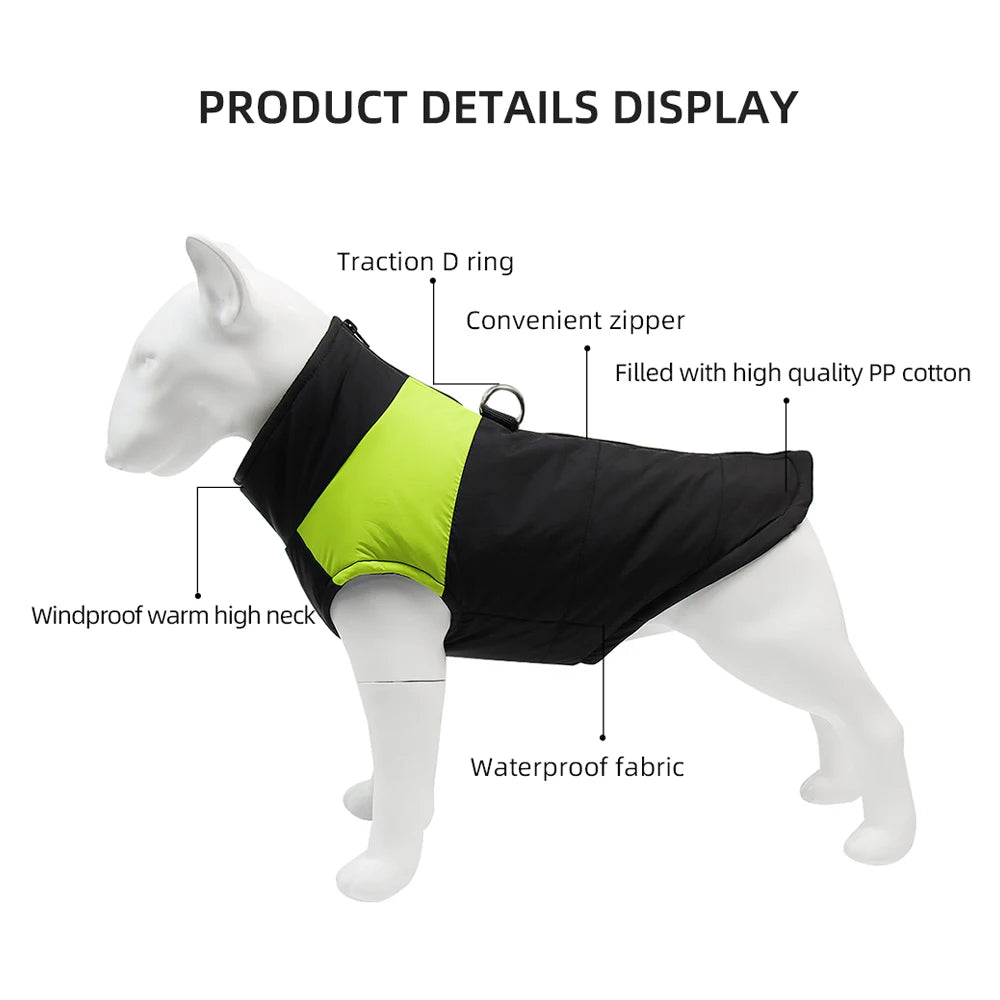 HOLAPET Abrigo Impermeable para Perros con Forro Térmico y Anilla para Correa