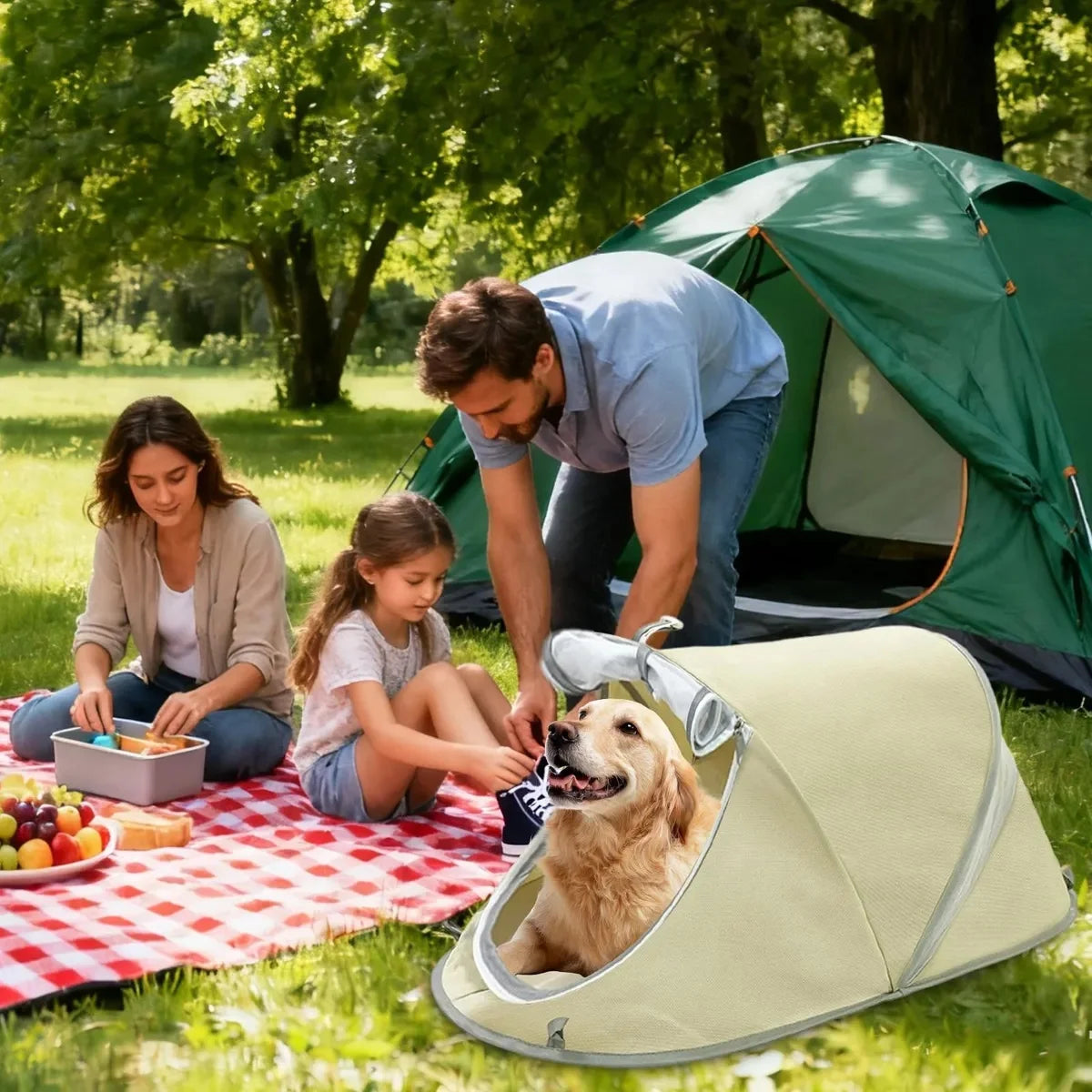 Tienda portátil para perros con protección solar e impermeable