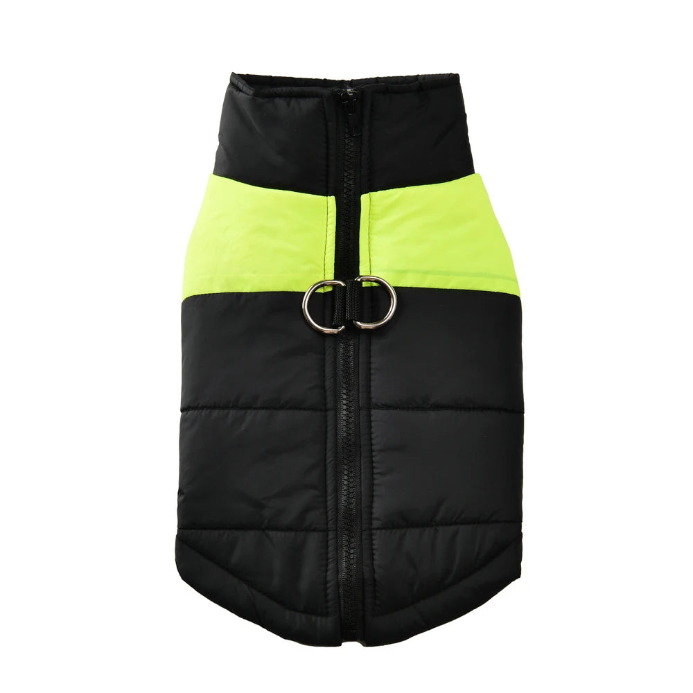HOLAPET Abrigo Impermeable para Perros con Forro Térmico y Anilla para Correa