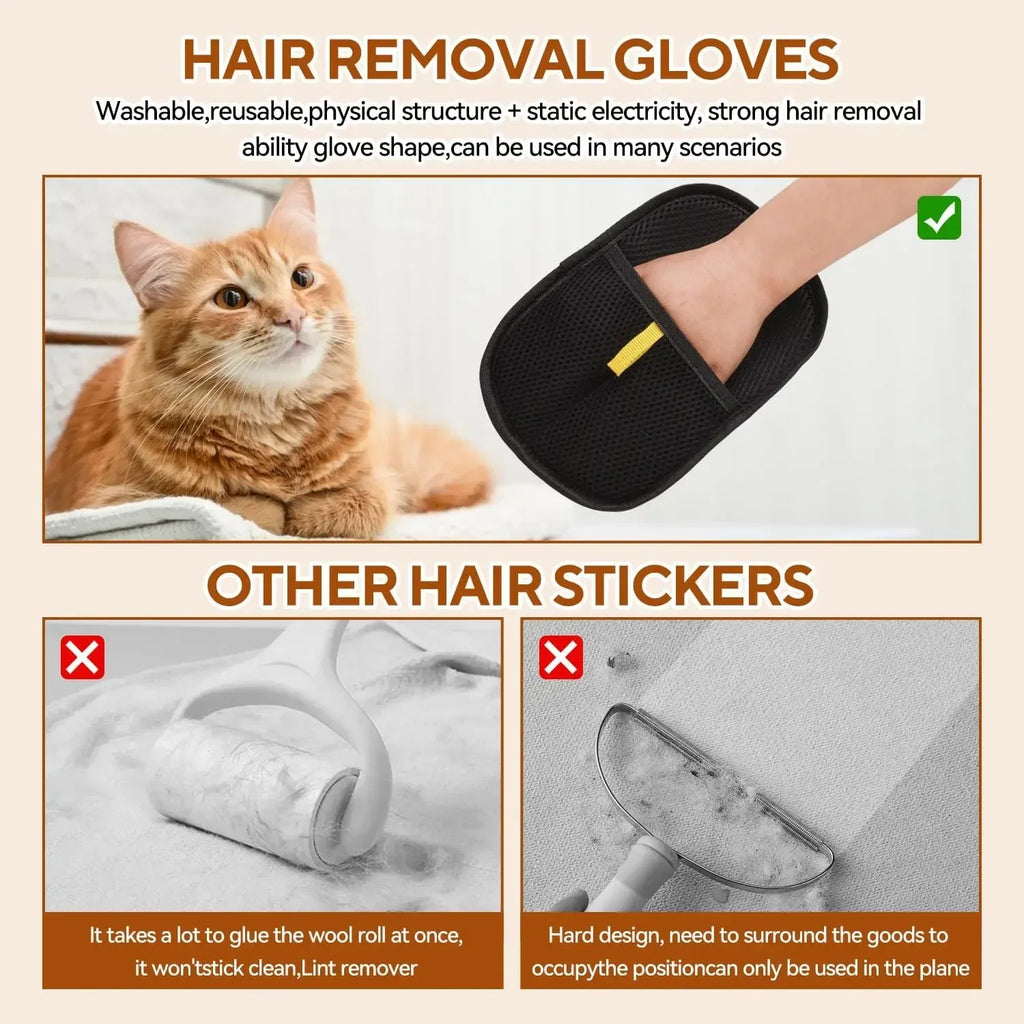 Guante Quitapelos Reutilizable para Perros y Gatos de Doble Cara