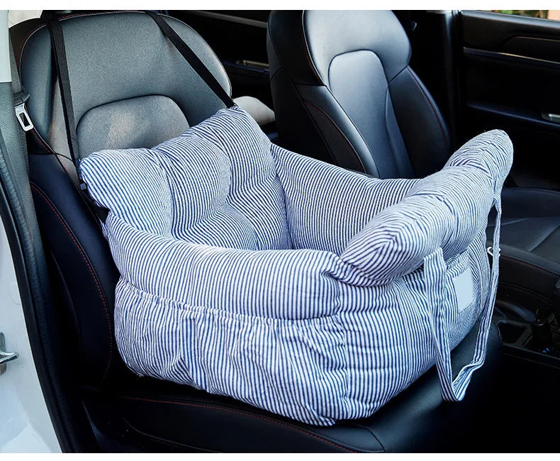 Asiento de Coche para Perros Pequeños con Cinturón de Seguridad y Base Antideslizante