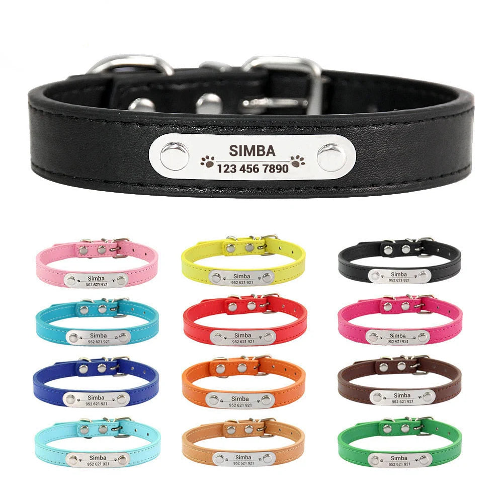 Collar Personalizado Antipérdida para Perros y Gatos con Placa Grabada