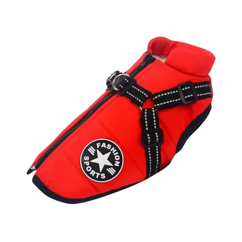 Abrigo Impermeable para Perros con Arnés Integrado para Invierno