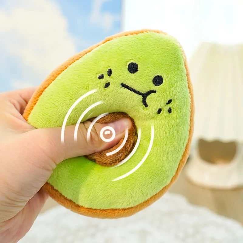 Peluche para Perros con Sonido Mordedor Antiestrés de Frutas