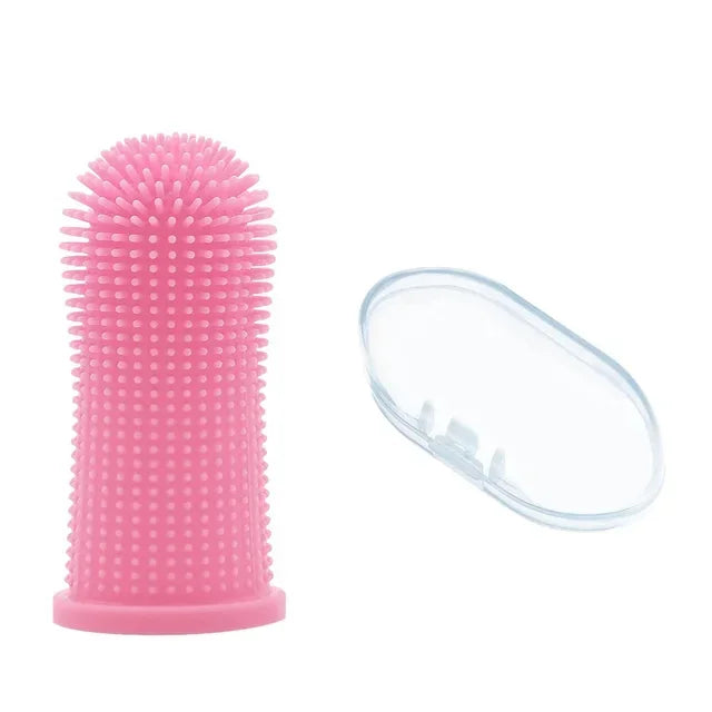 Cepillo de Dientes para Perros y Gatos de Silicona Suave Limpieza Dental 360° Higiene Bucal