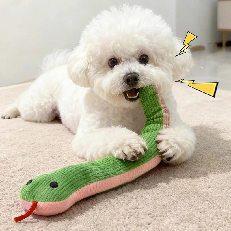 Serpiente de Juguete Interactiva para Perros Peluche Mordedor Antiestrés