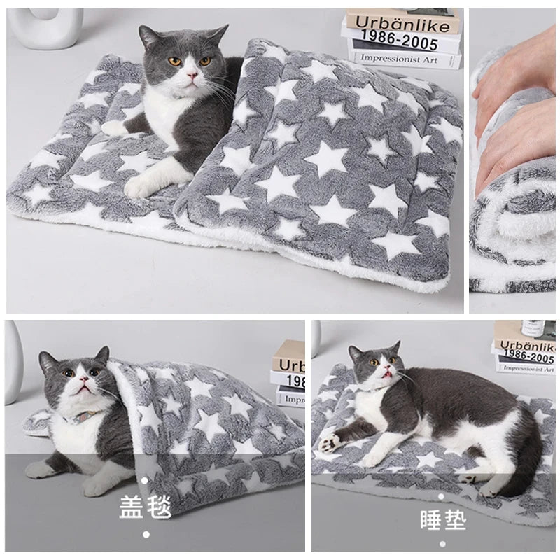Manta y Colchoneta Suave para Perros y Gatos Cama de Invierno