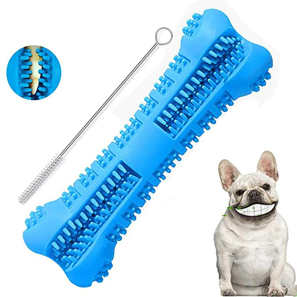 Cepillo dental de silicona limpia dientes con dispensador de pasta para perros