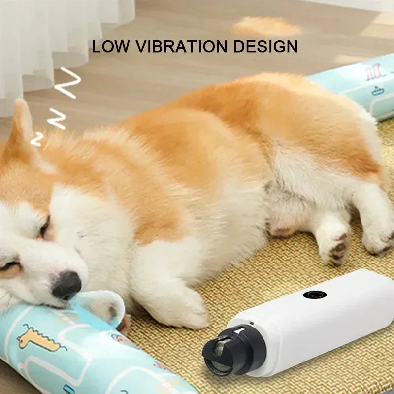 Lima eléctrica para uñas de perros y gatos recargable con luz LED silenciosa