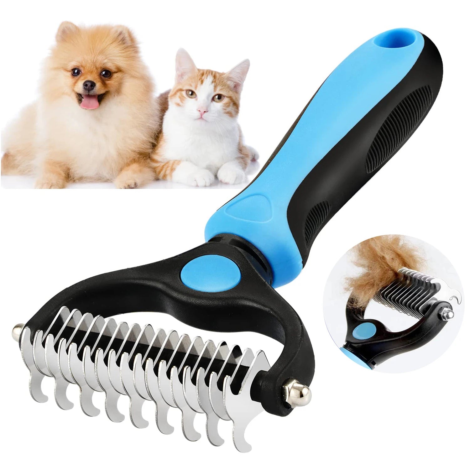 Cepillo Deslanador Profesional para Perros y Gatos