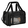 Bolso transportín para perros y gatos de viaje acolchado con malla transpirable y aprobado para avión