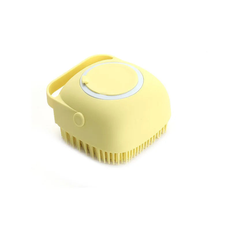 Cepillo de Baño de Silicona para Perros y Gatos con Dispensador de Champú
