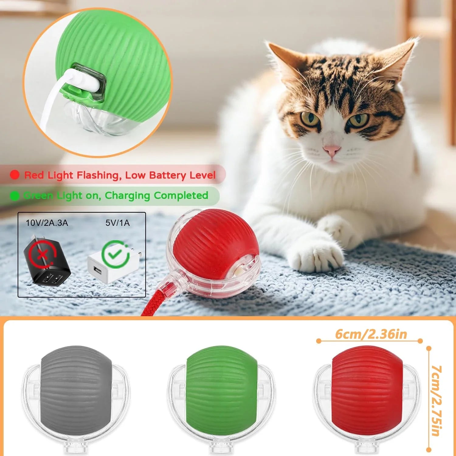 Pelota Interactiva Inteligente para Perros y Gatos con Movimiento Automático