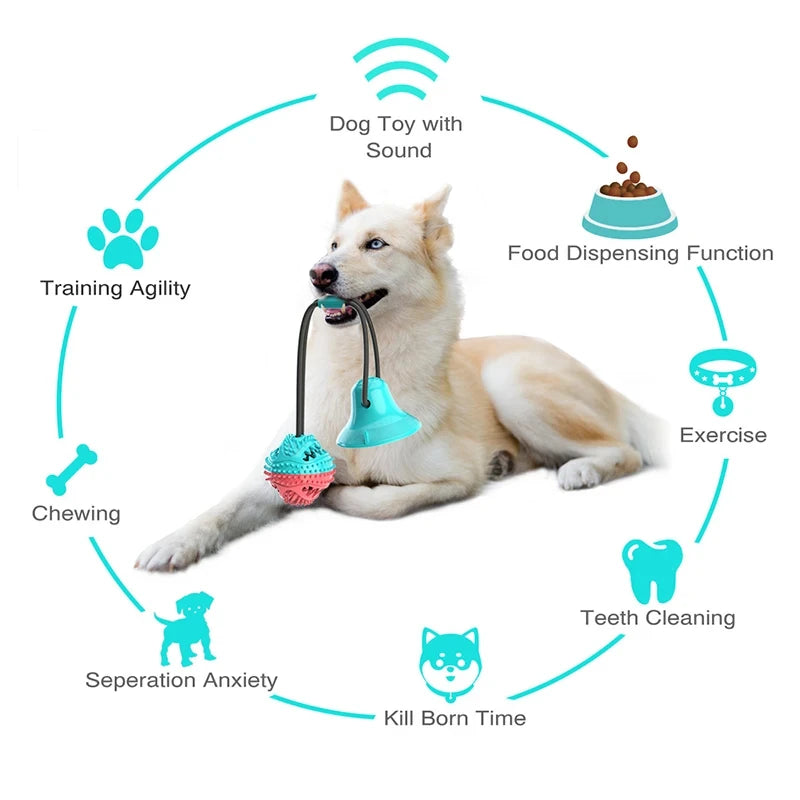 Juguete Interactivo para Perros con Ventosa y Dispensador de Snacks