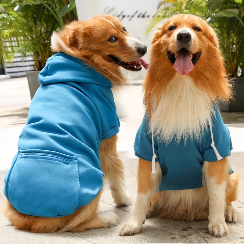 Sudadera para Perros Grandes con Capucha y Bolsillo Abrigo Polar para Otoño e Invierno
