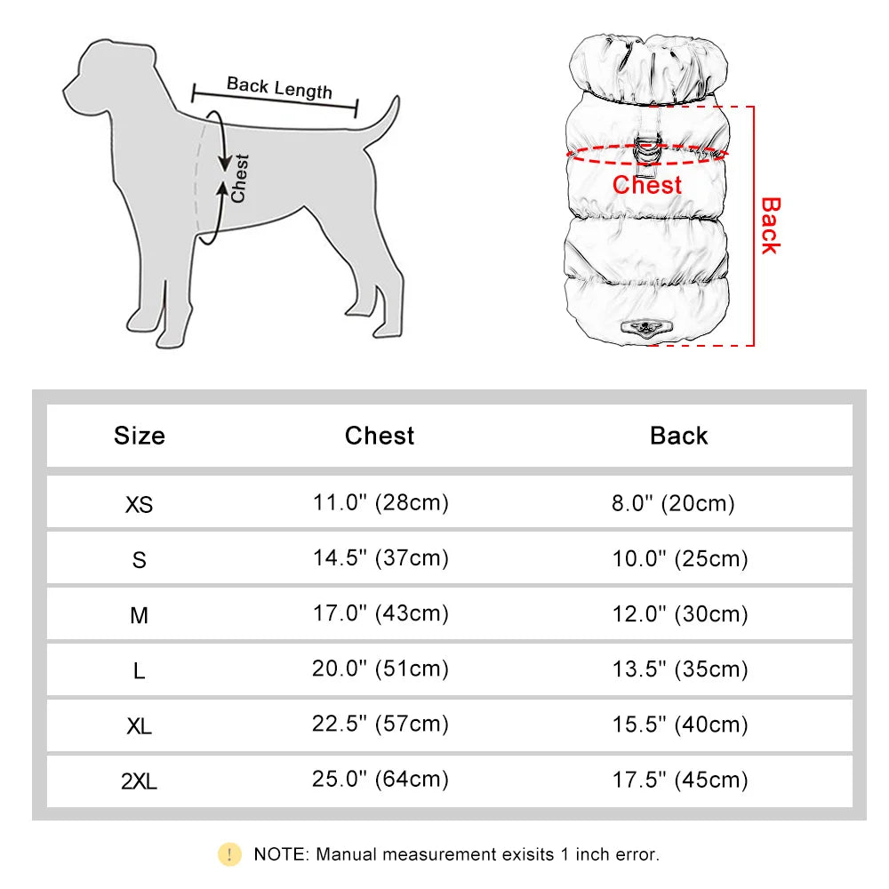 DIDOG Chaleco de Invierno Acolchado para Perros Pequeños y Medianos