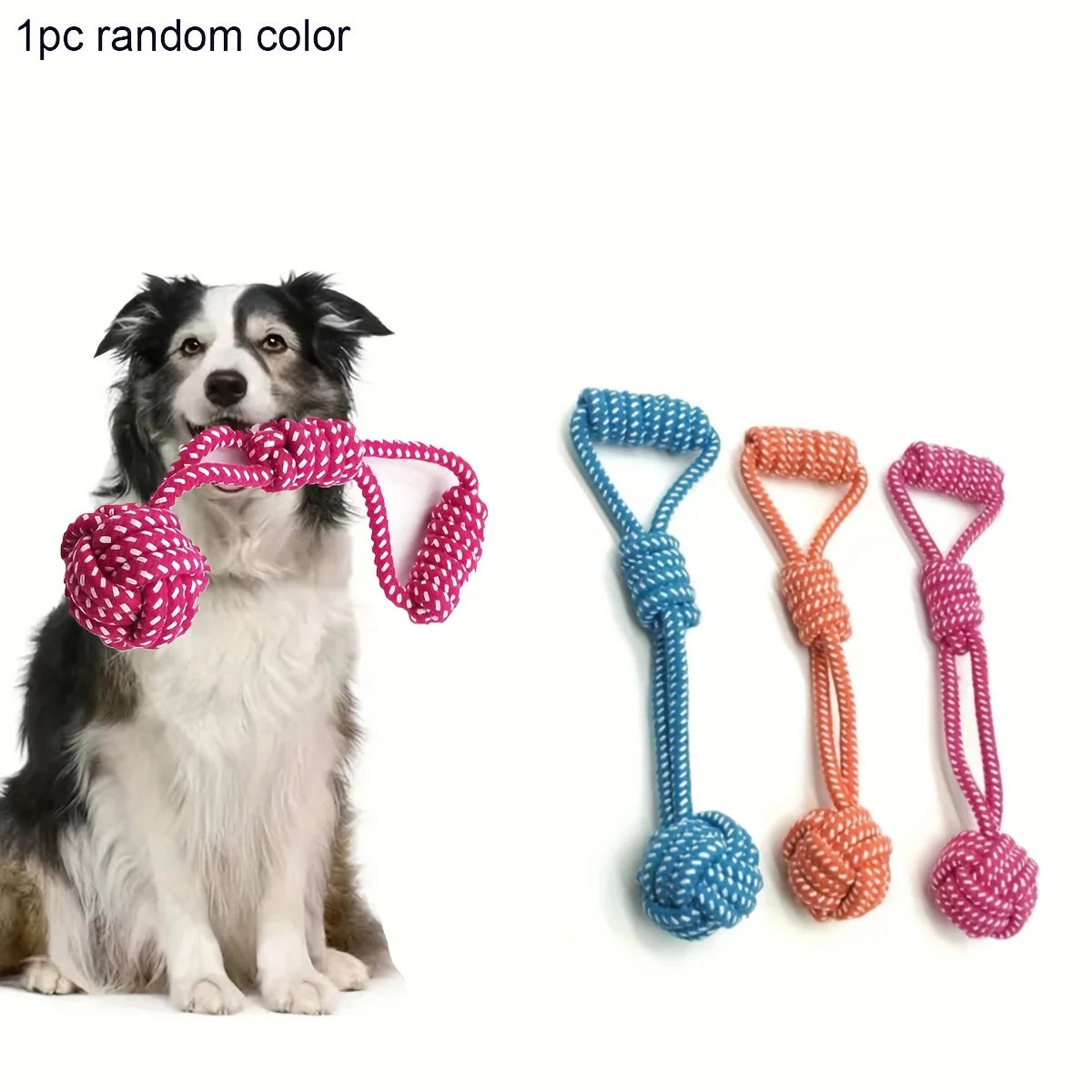 Cuerda Mordedora para Perros con Pelota Juguete de Tirar Resistente