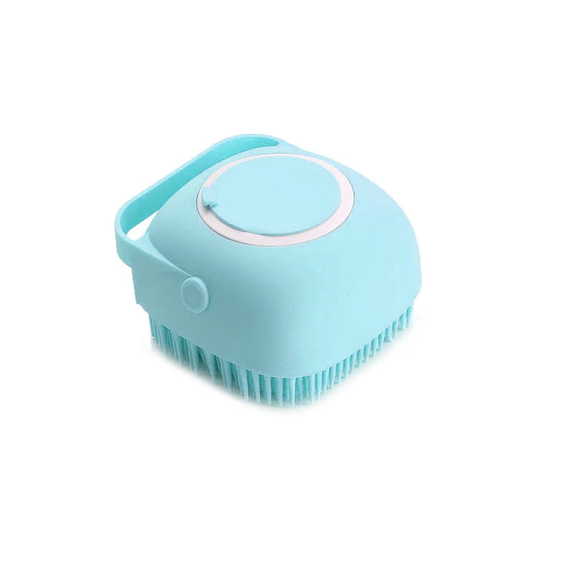 Cepillo de Baño de Silicona para Perros y Gatos con Dispensador de Champú