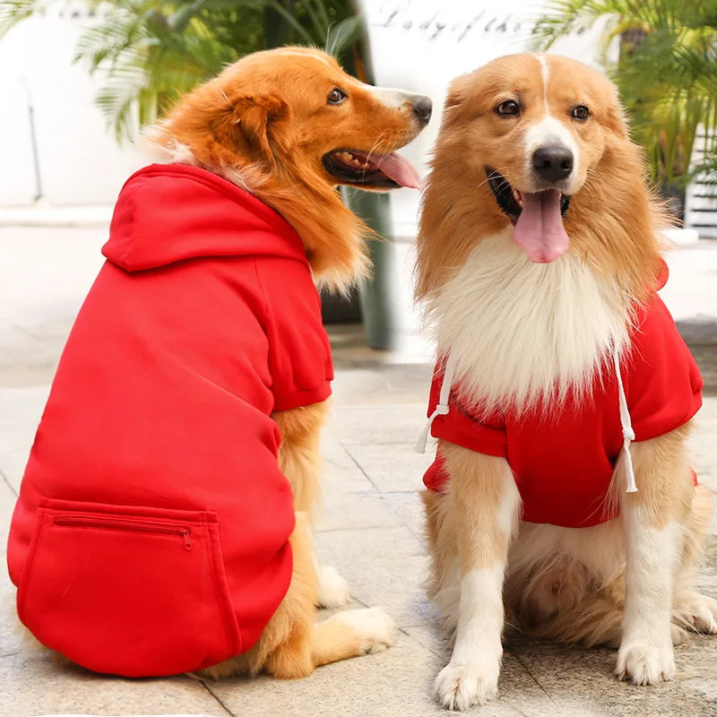 Sudadera para Perros Grandes con Capucha y Bolsillo Abrigo Polar para Otoño e Invierno