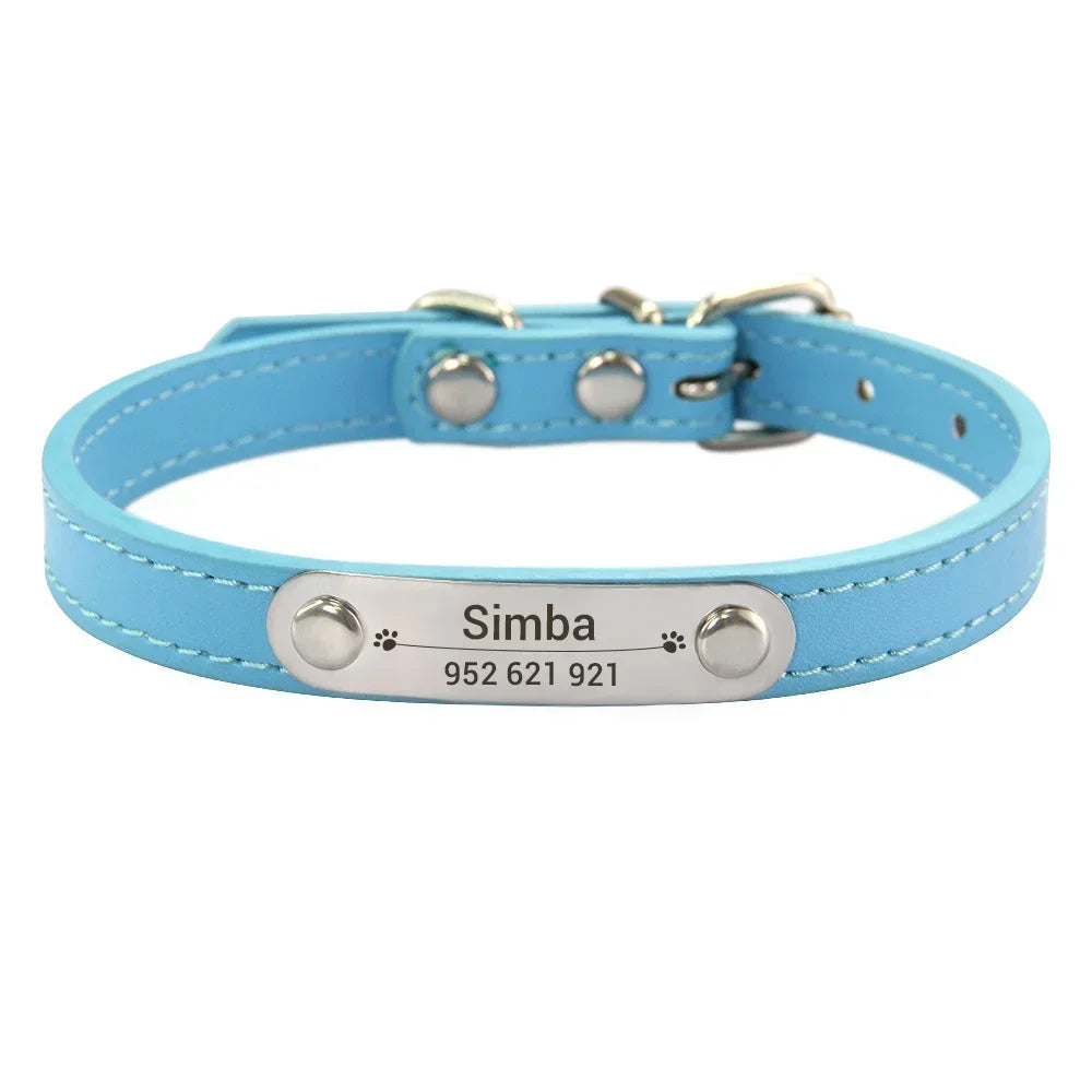 Collar Personalizado Antipérdida para Perros y Gatos con Placa Grabada